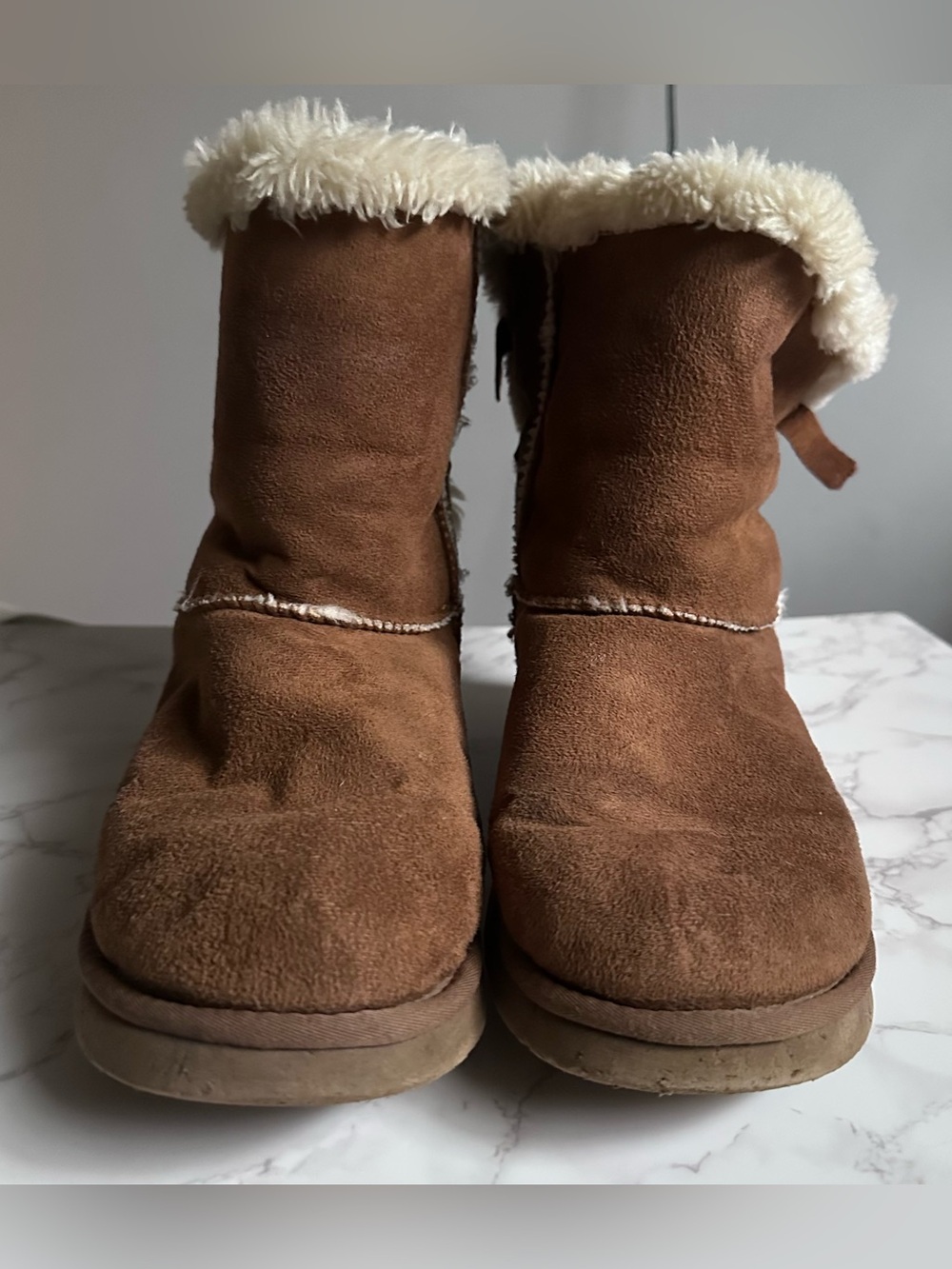 UGG • Brown Suede Shearling Boots including box